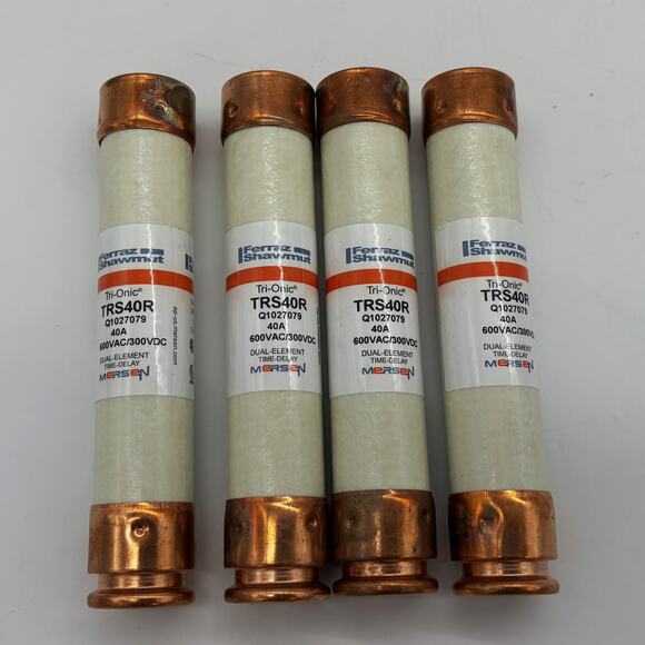 4 Ferrraz Shawmut TRS40R Fuses 600V 40A Dual Element Time Delay Class RK5 Tested - Picture 1 of 4
